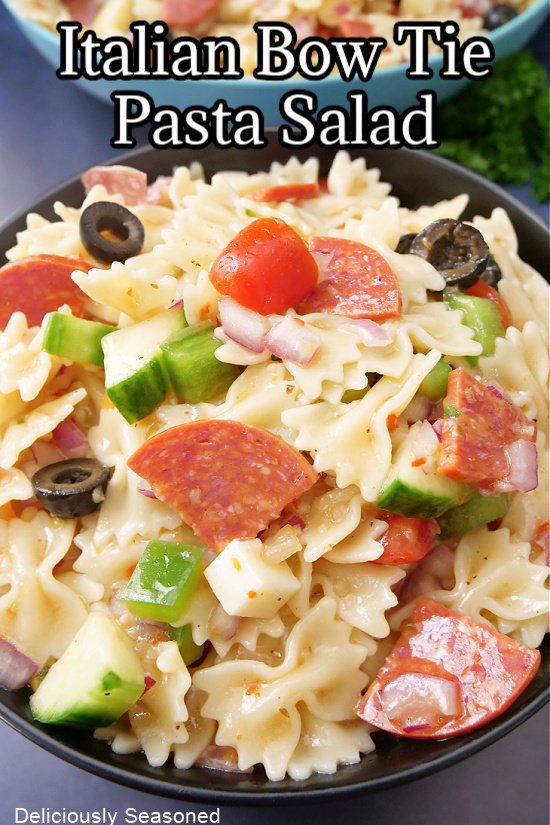 A title pic at the top of a pic of pasta salad.