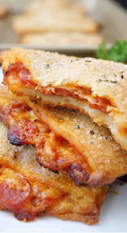 Pepperoni Ravioli (Made with Pizza Crust) - Deliciously Seasoned