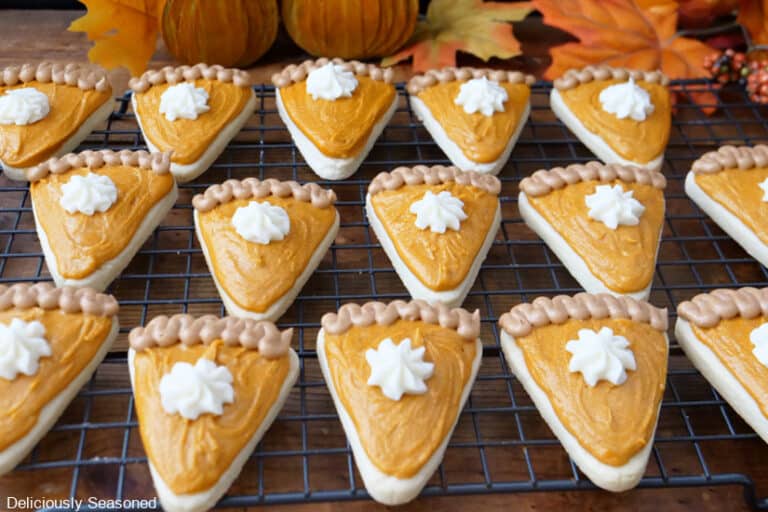 Fun Fall Baking Pumpkin Pie Cookies - Deliciously Seasoned