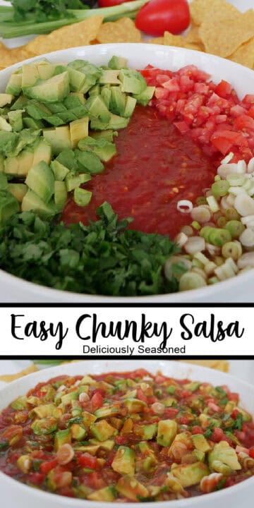 Salsa Chunks Easy Chunky Salsa (Family Favorite Recipe) - Deliciously Seasoned